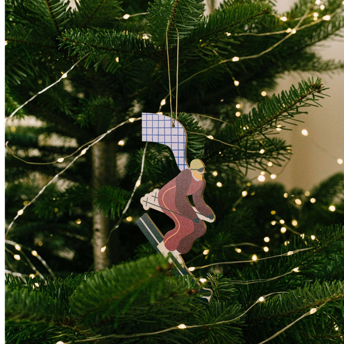 Skifahrer-Weihnachtsschmuck, Weihnachtsbaum-Hängedekoration