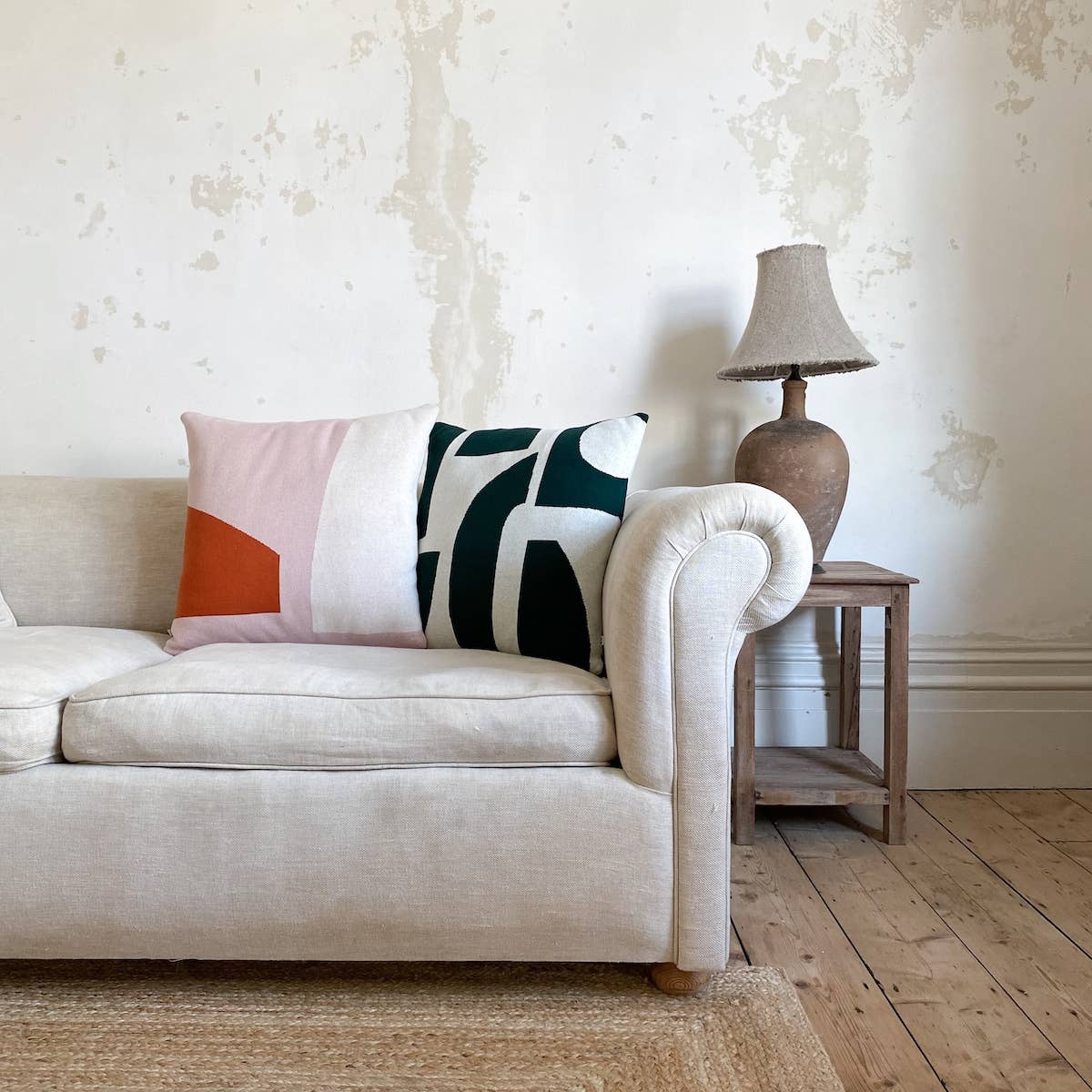 Sophie Home Kissenbezug aus Baumwollstrick, Form Orange
