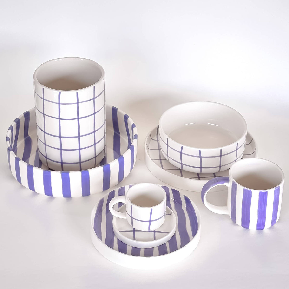 Magazin Minori Schale gross Stripes - palazzo purple