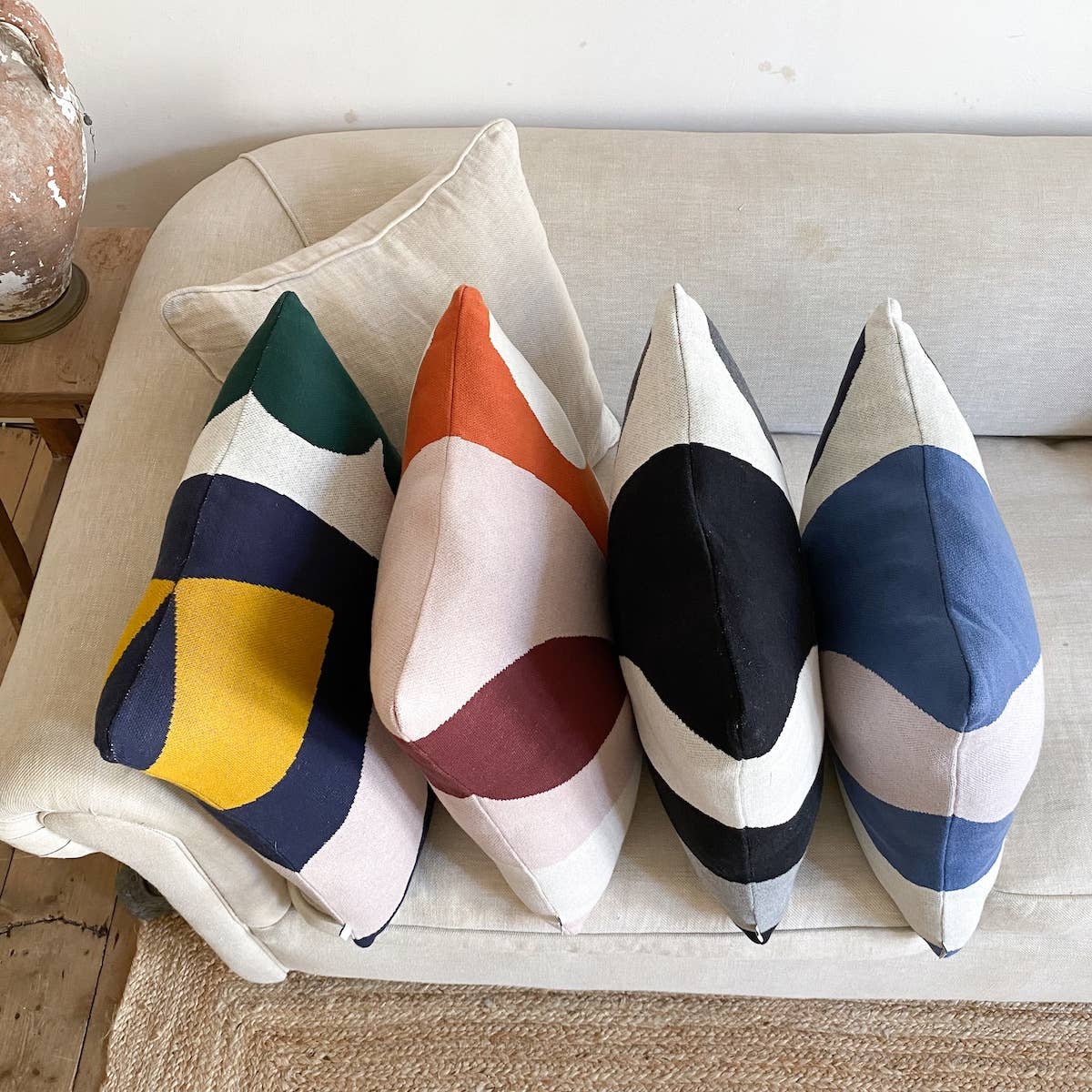 Sophie Home Kissenbezug aus Baumwollstrick — Orbi Orange