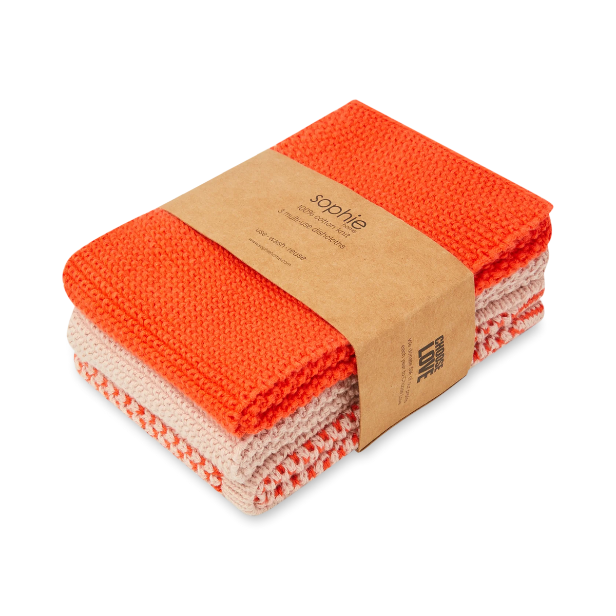Sophie Home Spültücher Set 'Korallrot Natur'