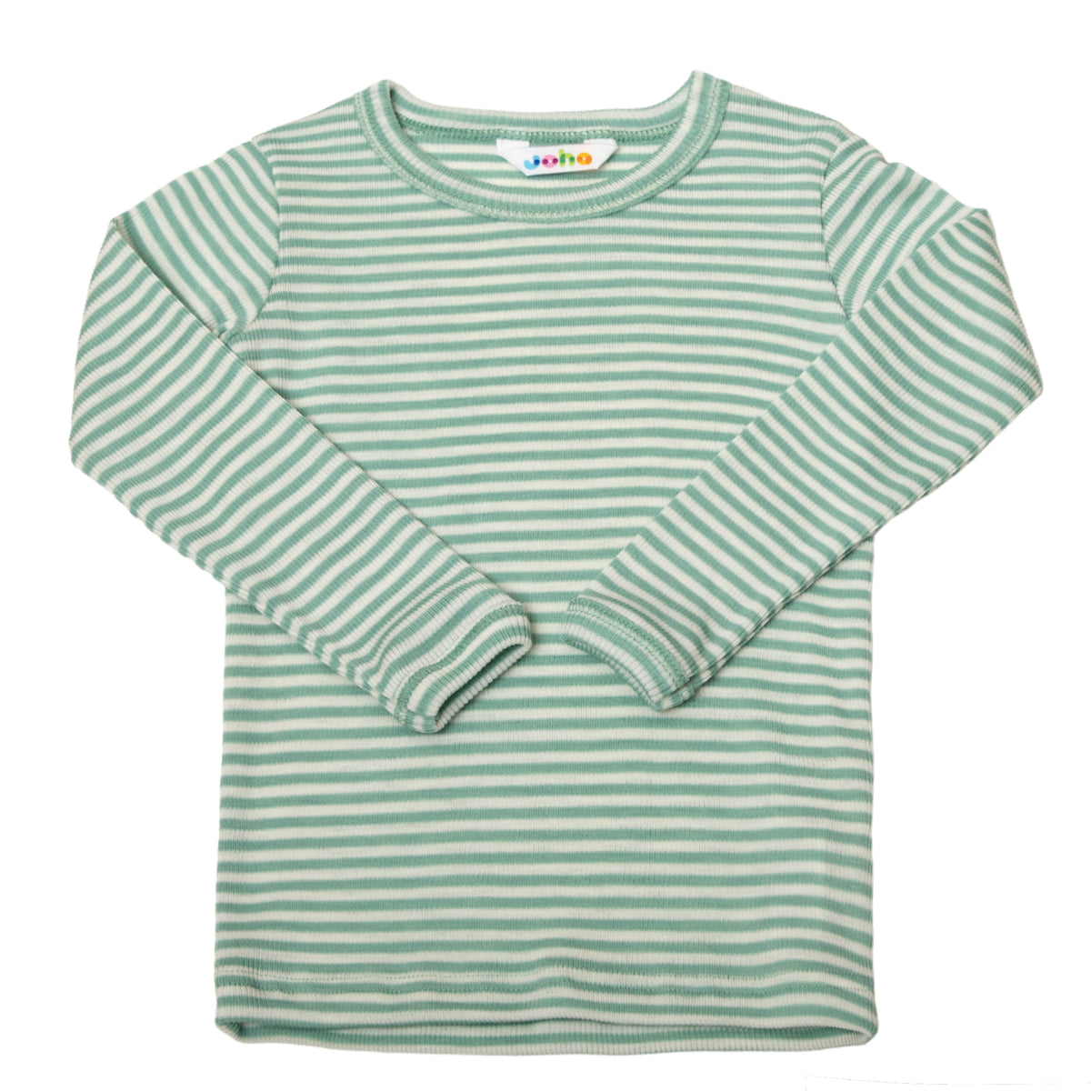 LangarmShirt Joha Wolle Seide 'mint gestreift'