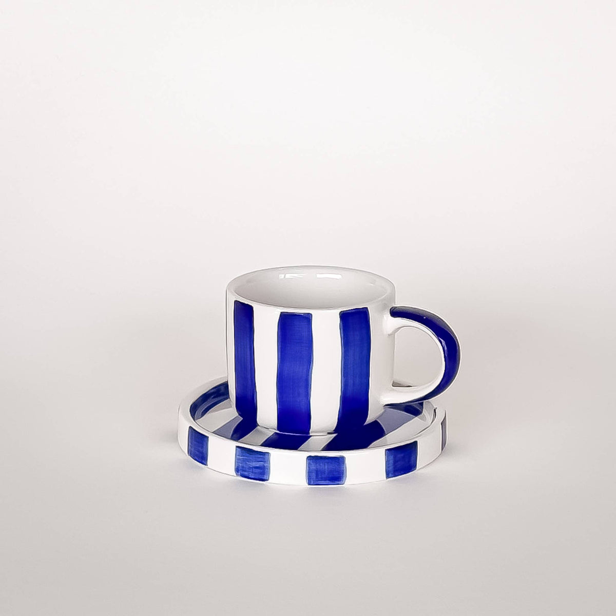 Magazin Minori Espresso Set Stripes - mare blue (2er Set - 4 Teile)