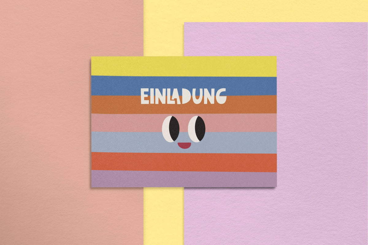 Modern Kids Art - Einladungskarten "Regenbogen"