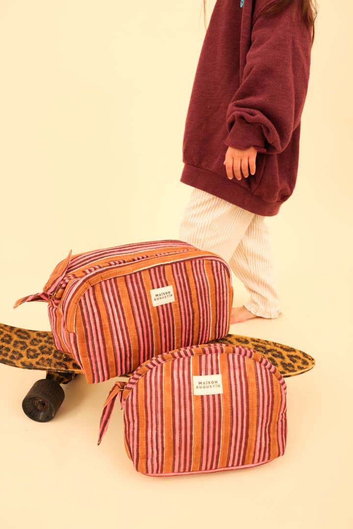 Maison Augustin Make-up-Tasche Candy Stripe