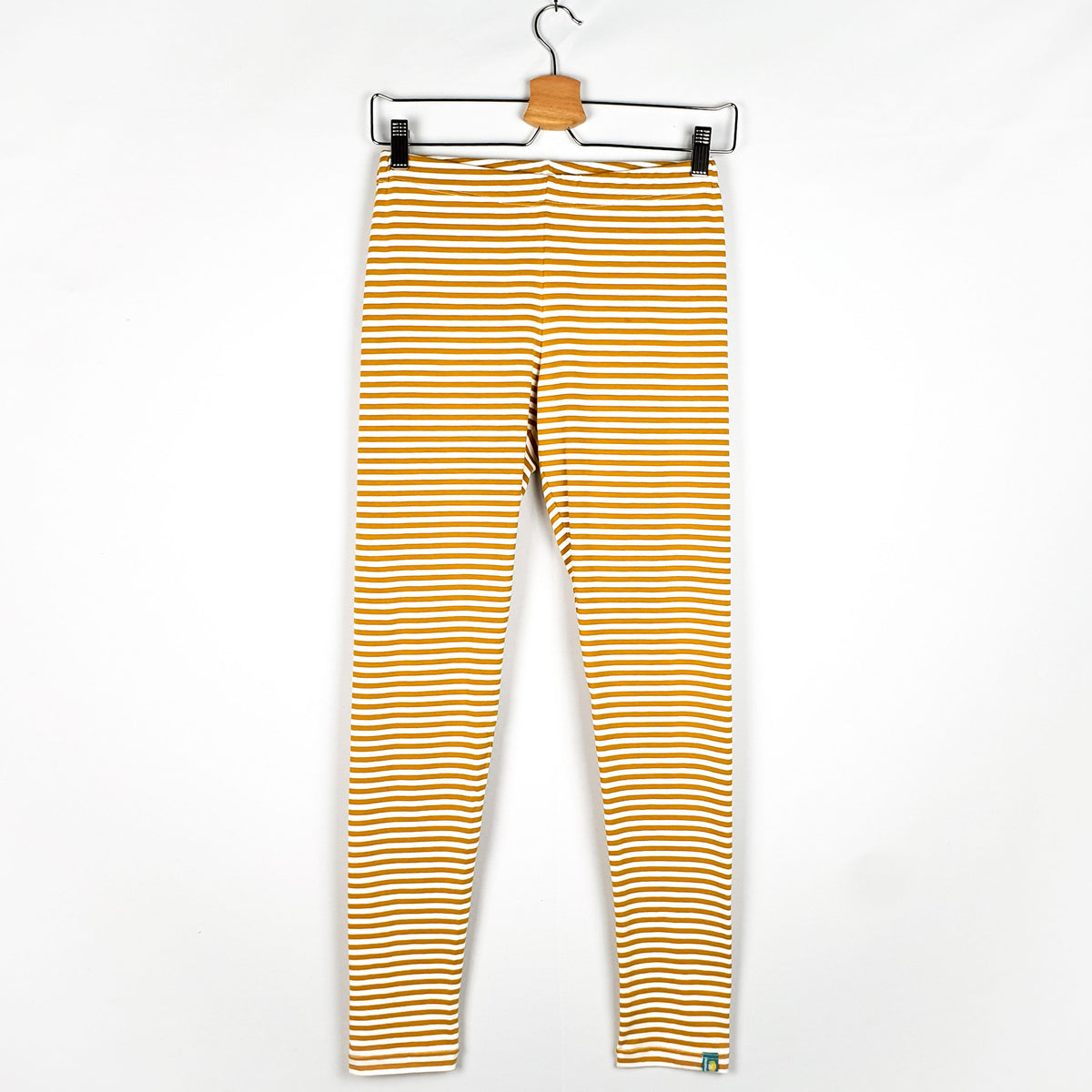 Studio du. Damenleggings 'senf/weiss Ringel'
