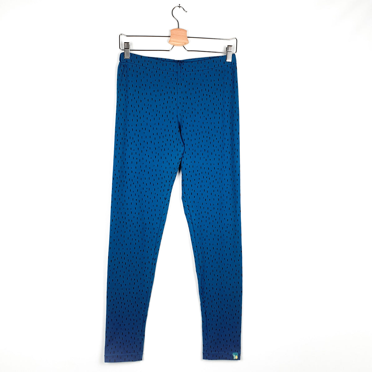 Studio du. Damenleggings 'petrol/schwarz Stippchen'