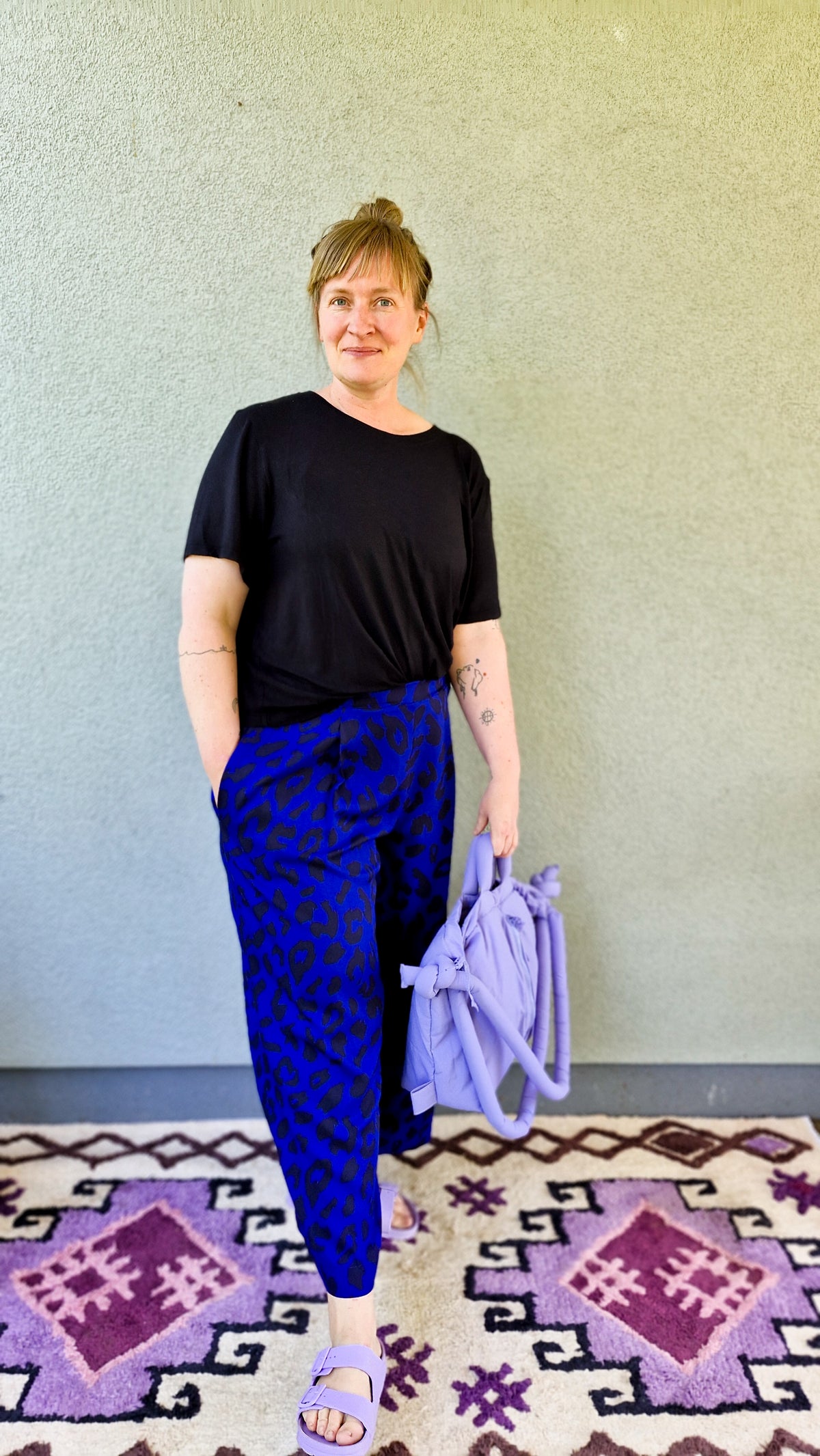 Studio du. Culotte gemusterte Viskose Damen urban-leo-knallblau
