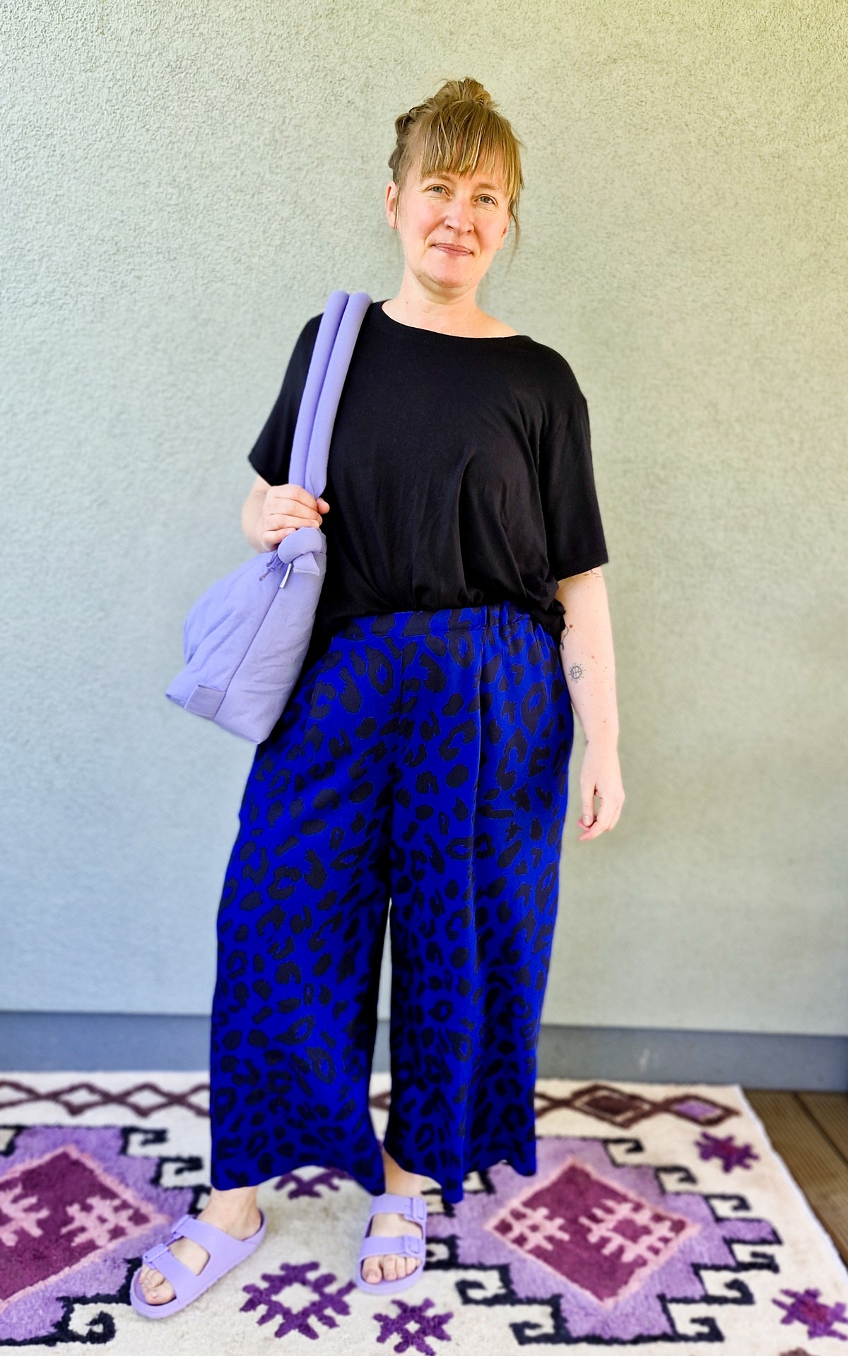 Studio du. Culotte gemusterte Viskose Damen urban-leo-knallblau