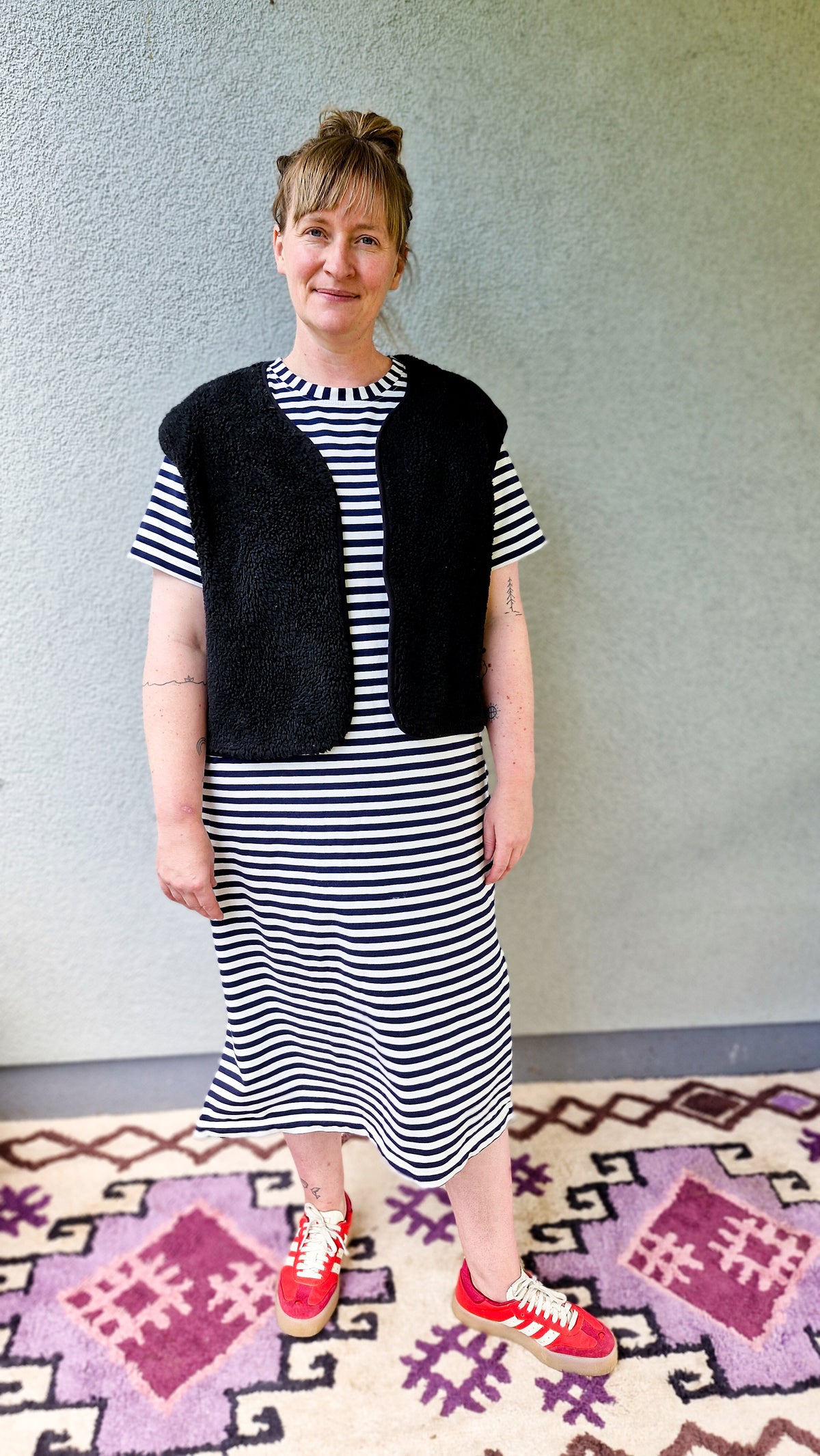 Studio du. Shirtkleid 'gestreift/weiß marineblau'