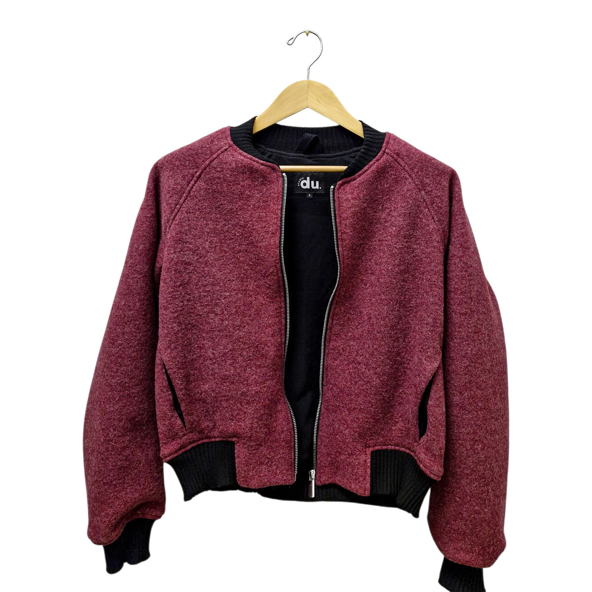studio du. Bomberjacke Wollwalk bordeaux