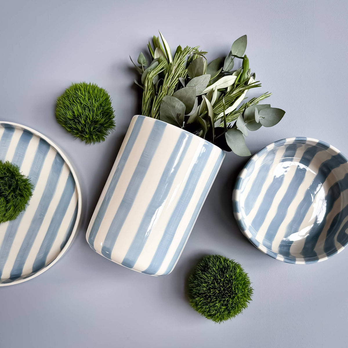 Magazin Minori Vase Stripes - morning azzurro