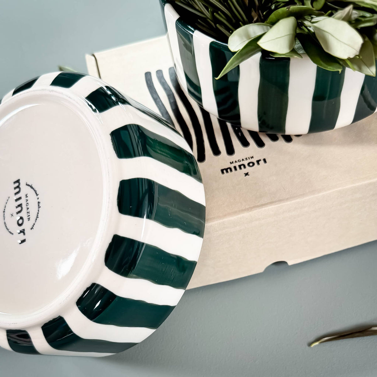 Magazin Minori Schale Stripes - gentle green