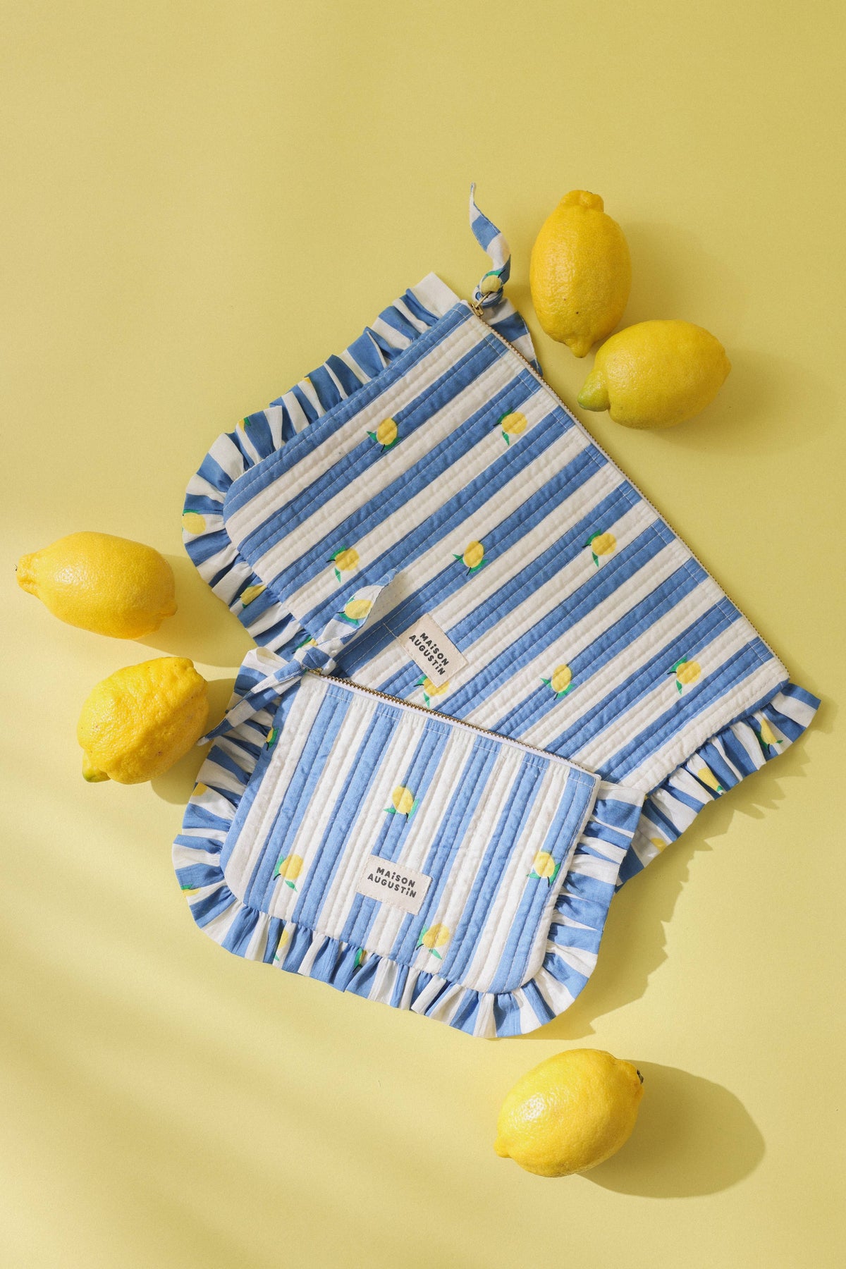 Maison Augustin - Große Pochette Lemonblau