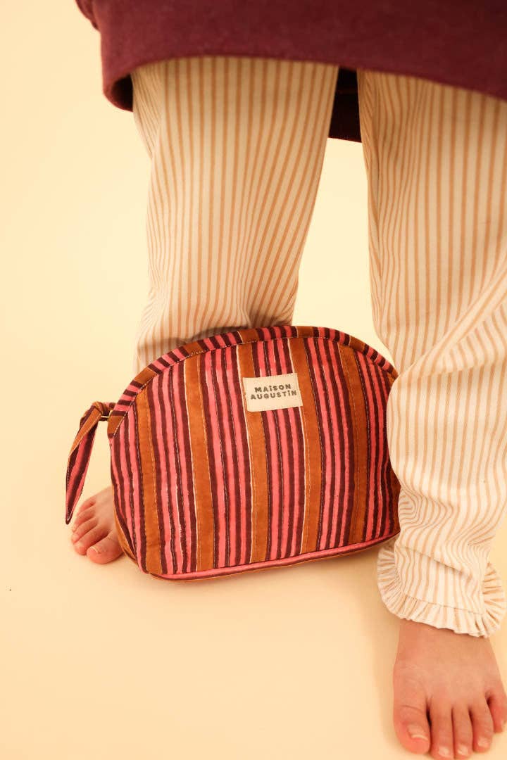 Maison Augustin Make-up-Tasche Candy Stripe