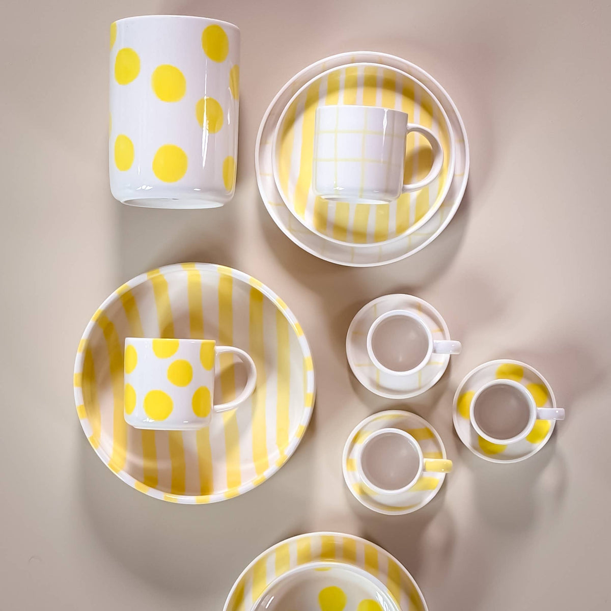 Magazin Minori Schale gross Stripes - spiaggia yellow