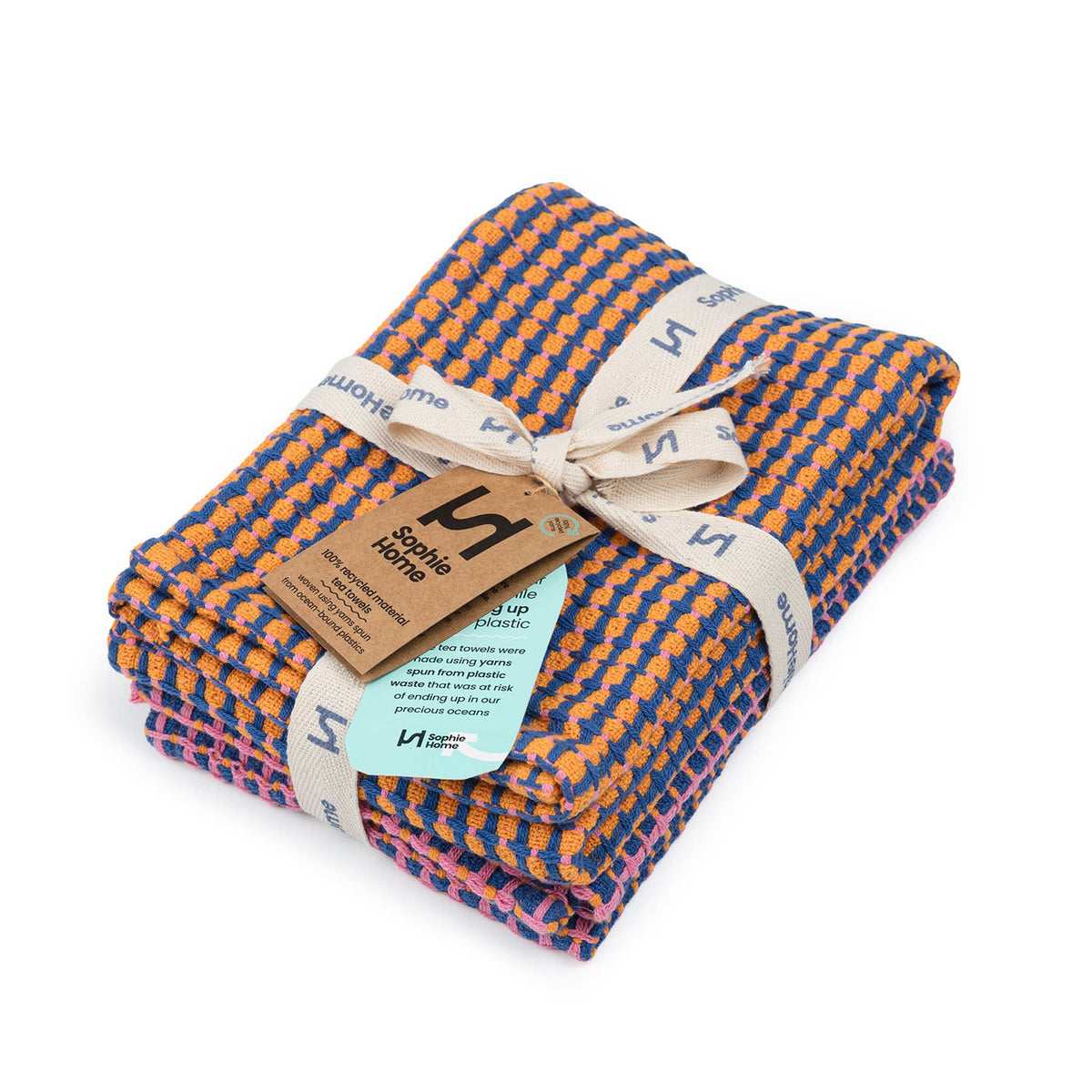 Sophie Home 'Geschirrtuch 2er-Pack aus recycelten Materialien: Kobalt'