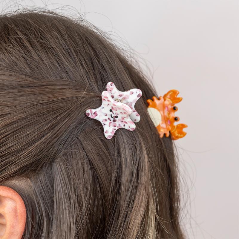 Sea creatures hair claw clips 2'er Set