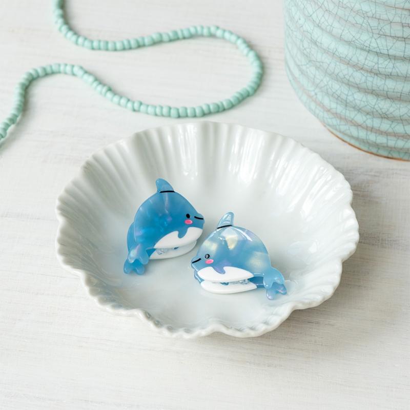 Dolphins hair claw clips 2'er Set