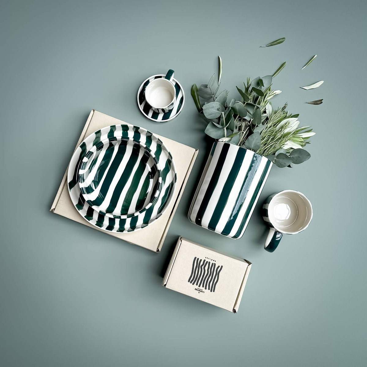 Magazin Minori Schale Stripes - gentle green