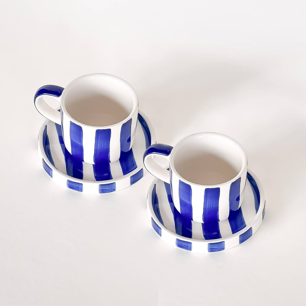 Magazin Minori Espresso Set Stripes - mare blue (2er Set - 4 Teile)