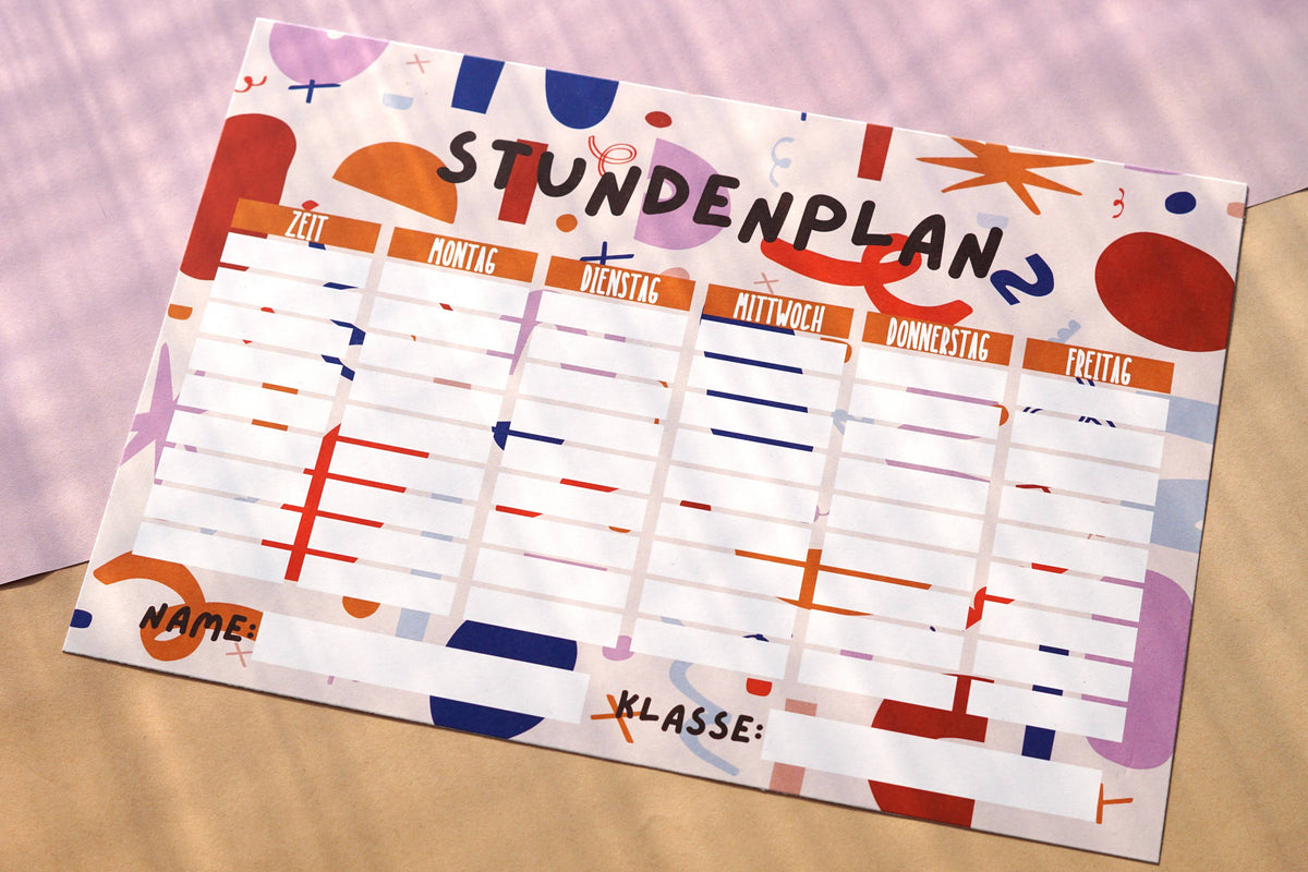 Modern Kids Art - Stundenplan "Kunterbunt"
