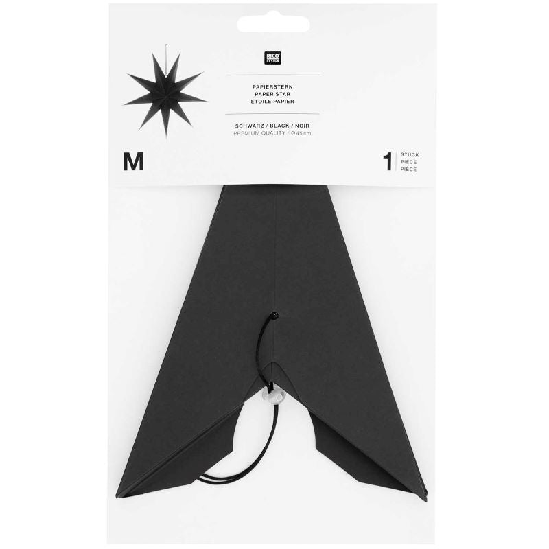 Papierstern auffaltbar 'schwarz' (45cm) Rico Design