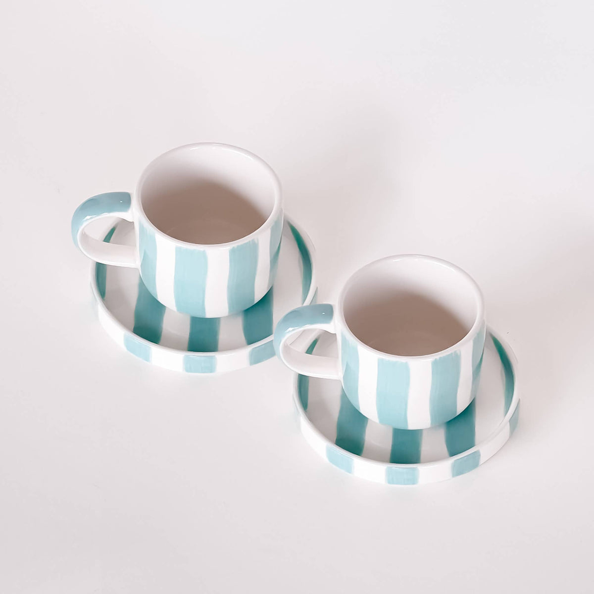 Magazin Minori Espresso Set Stripes - amalfi mint (2er Set - 4 Teile)