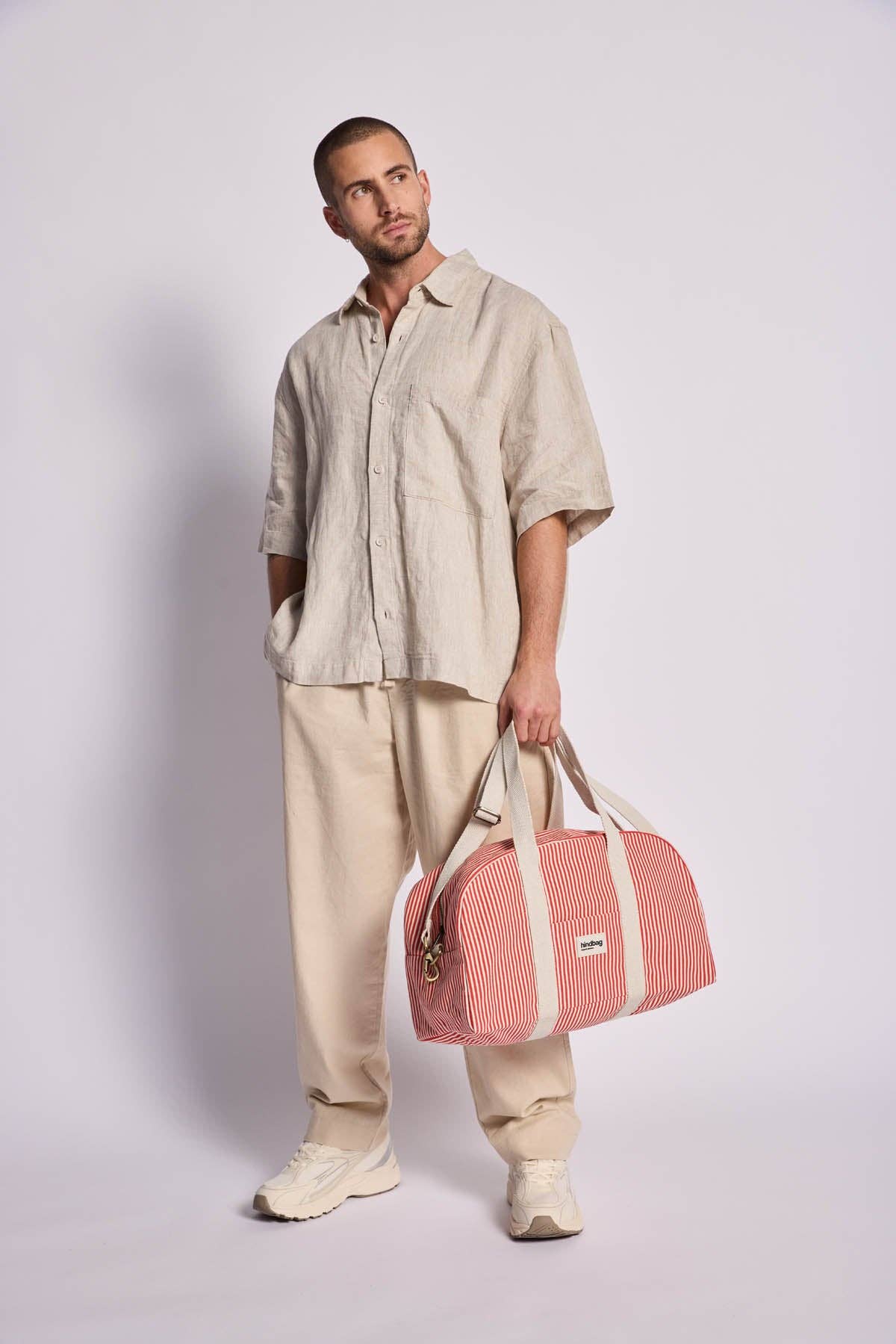 Hindbag Weekender Tasche "Charlie" rote Streifen