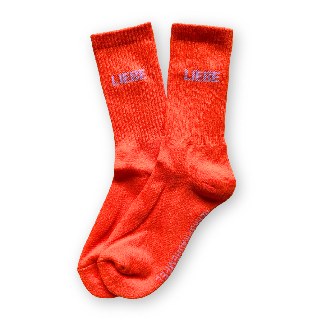 HerrundFrauHempel SOCKEN - LIEBE orange - flieder