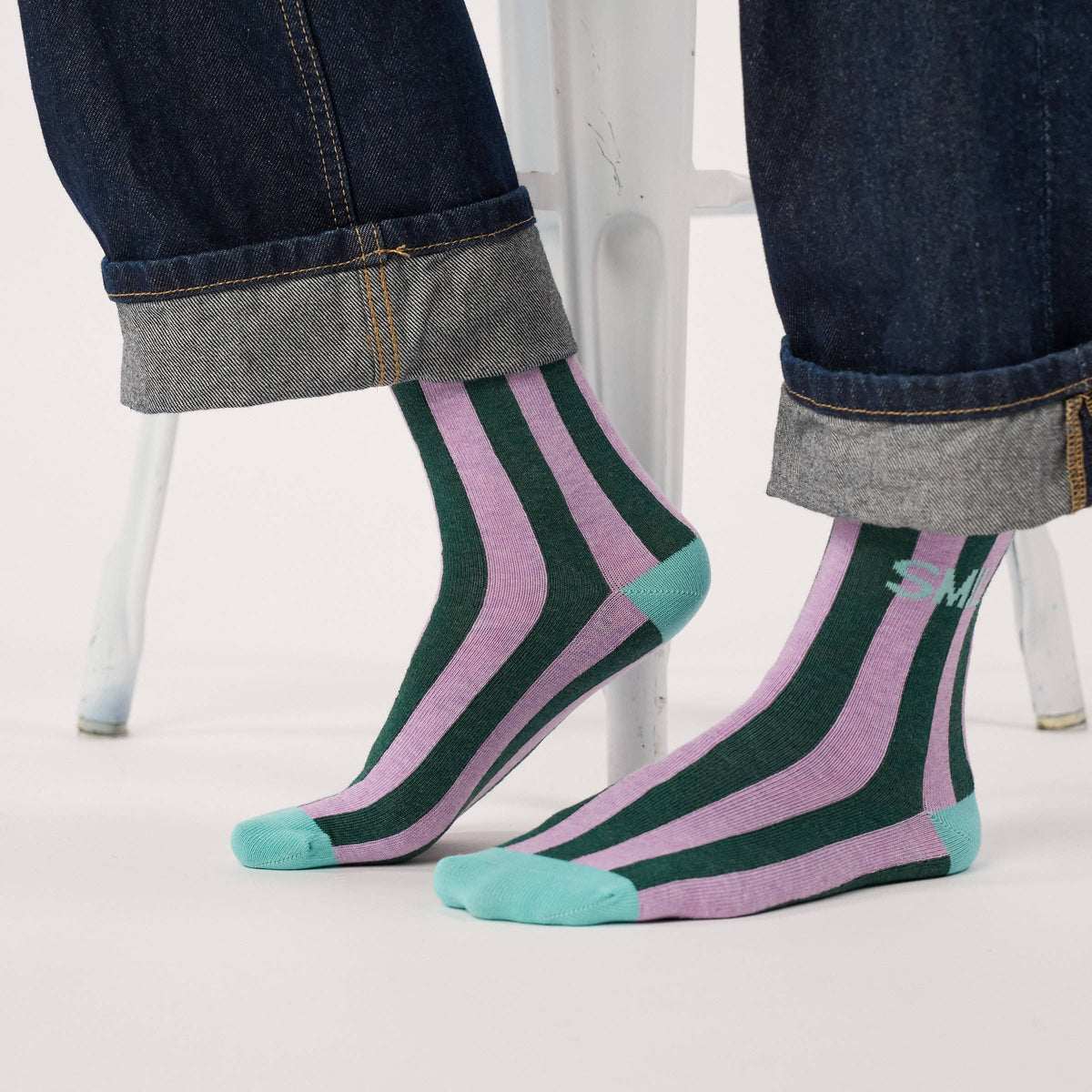 BILLYBELT - Gestreifte Socken – Smile Grösse 36-41