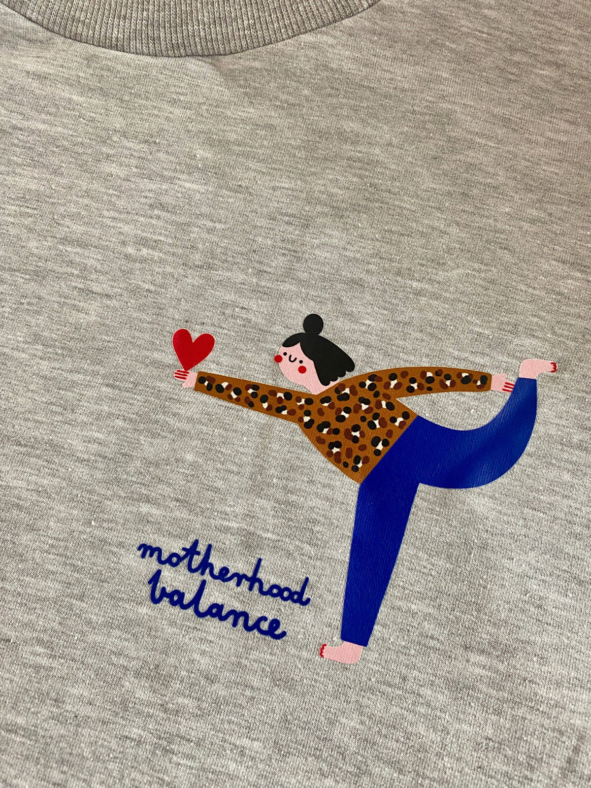 ERWACHSENEN SWEATSHIRT- MOTHERHOOD BALANCE AUF GRAU Dont grow up