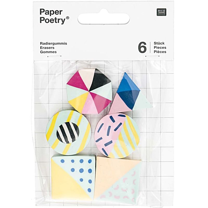 Paper Poetry Radiergummis 'Modern Mix' (6 Stück)