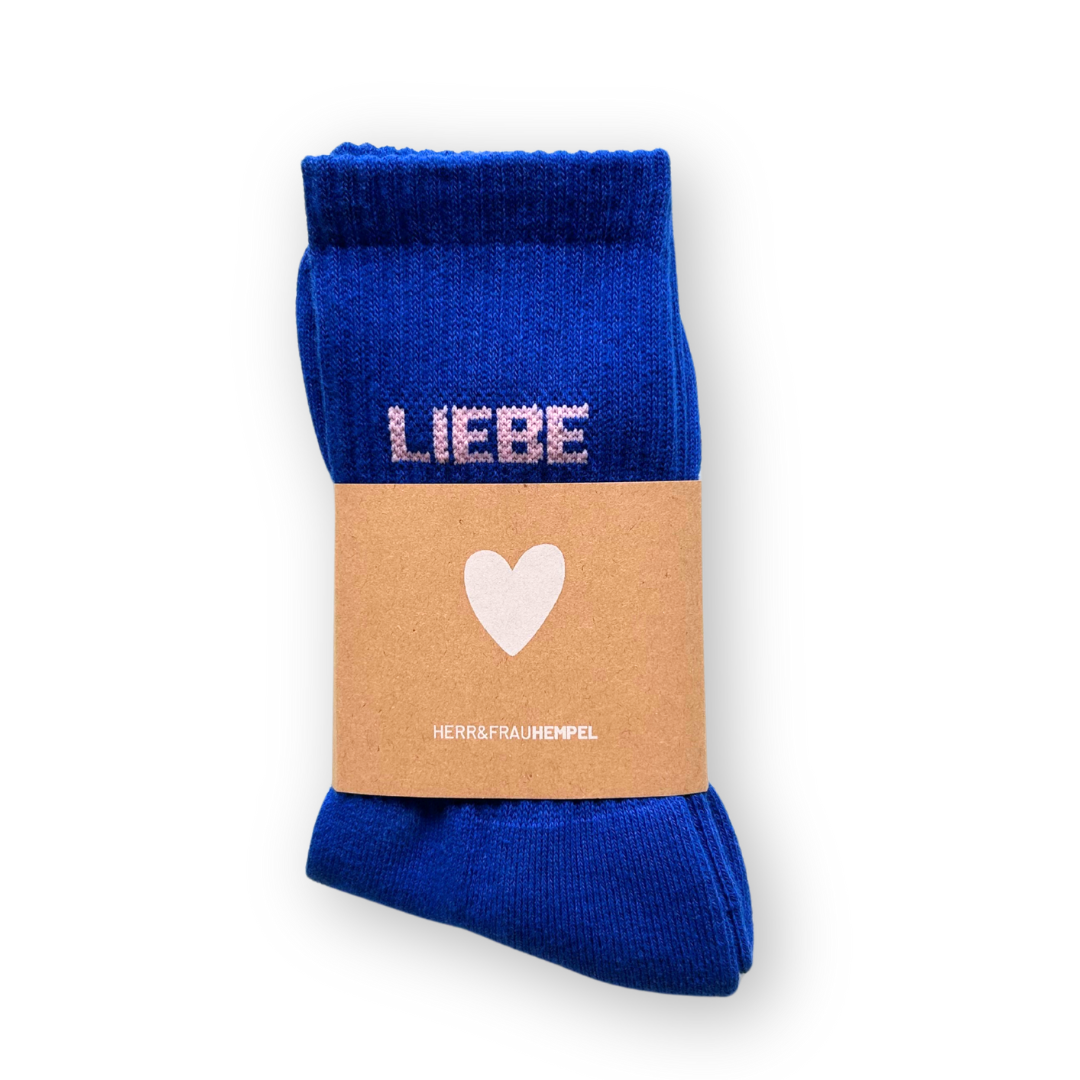 HerrundFrauHempel SOCKEN - LIEBE blau - rosa