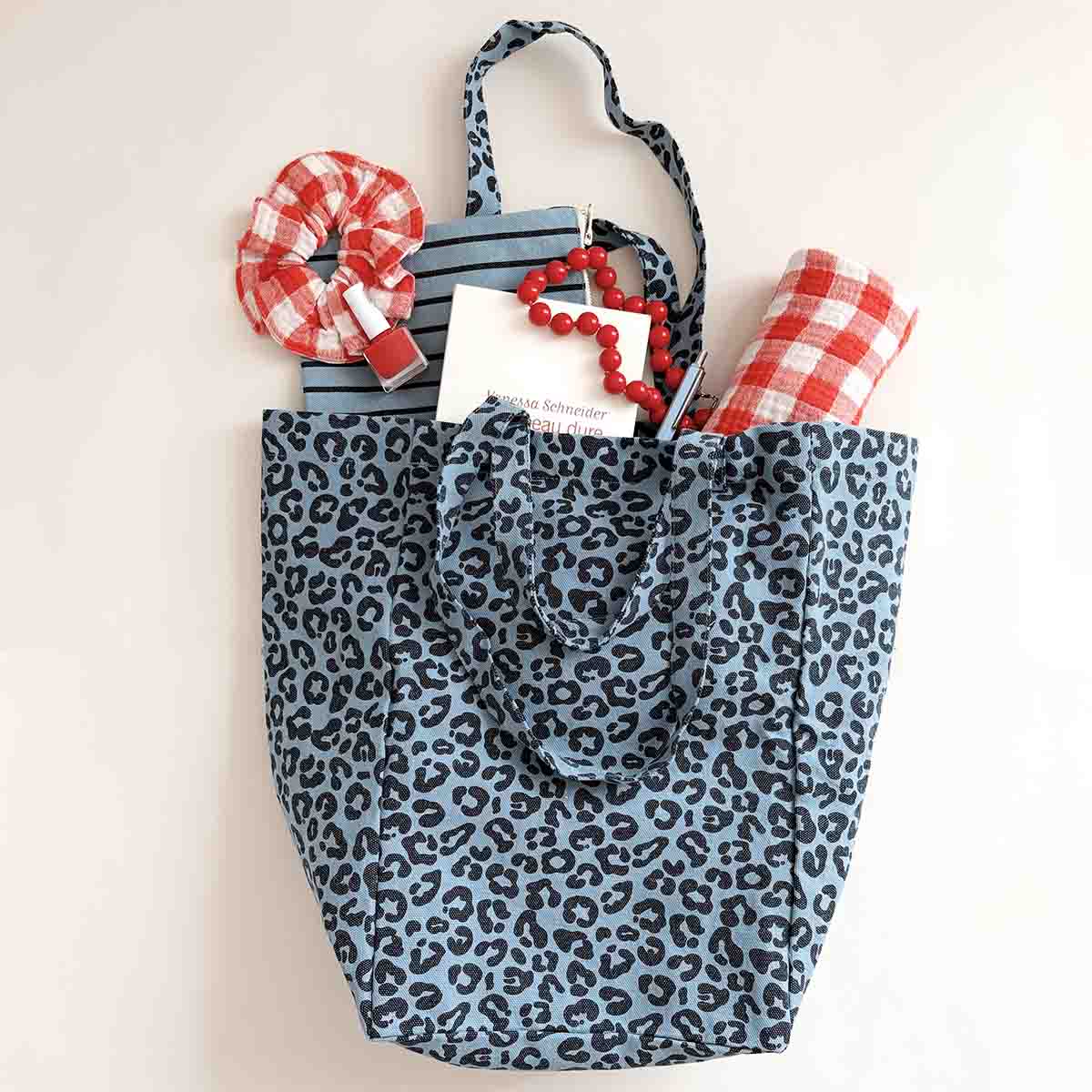 Rose in April "ELISABETH" Shopper in blau Leo
