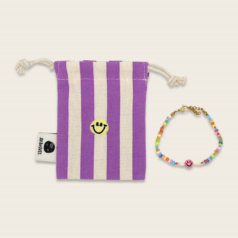 Ava&Yves Perlenarmband 'Smiley bunt'