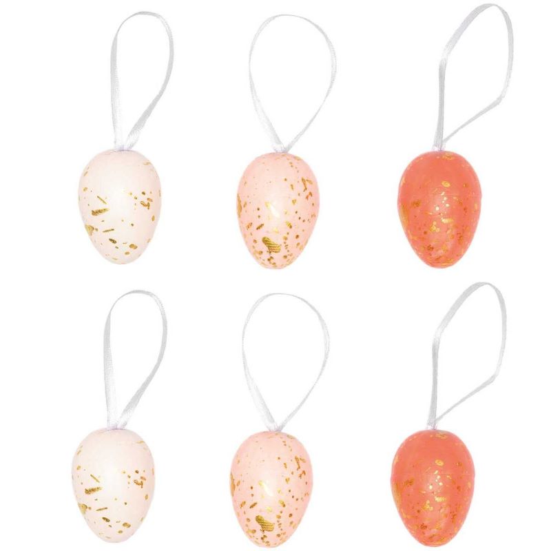 Eier zum Hängen 'Rosa-Gold Mix' (6 Stück)