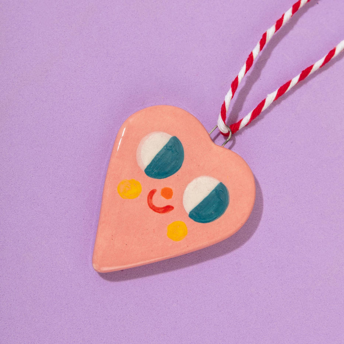 Ana Seixas Rosa Herz / Keramikhängeschmuck