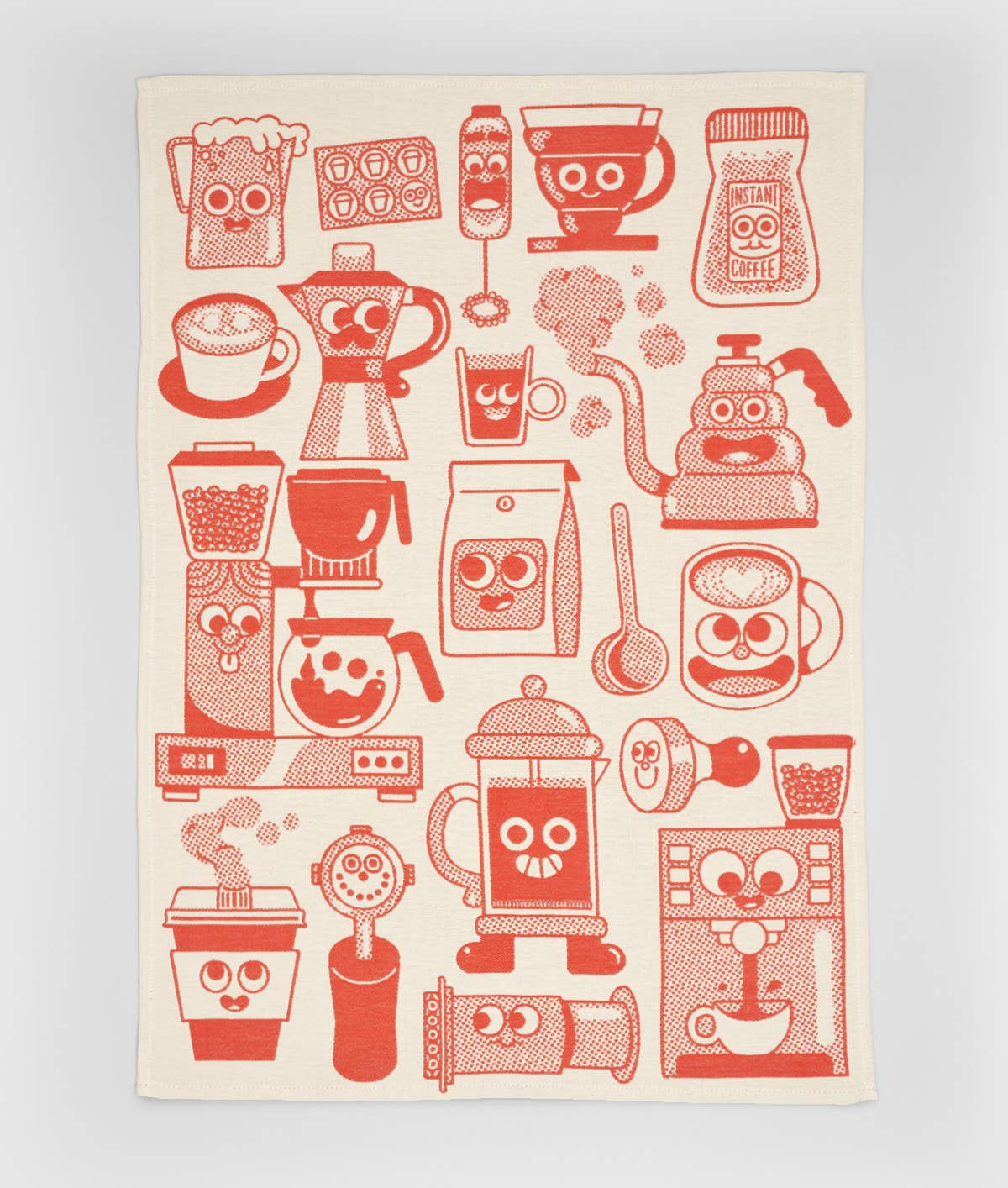 Wrap "Kaffeezeit" Geschirrtuch Rot/Beig