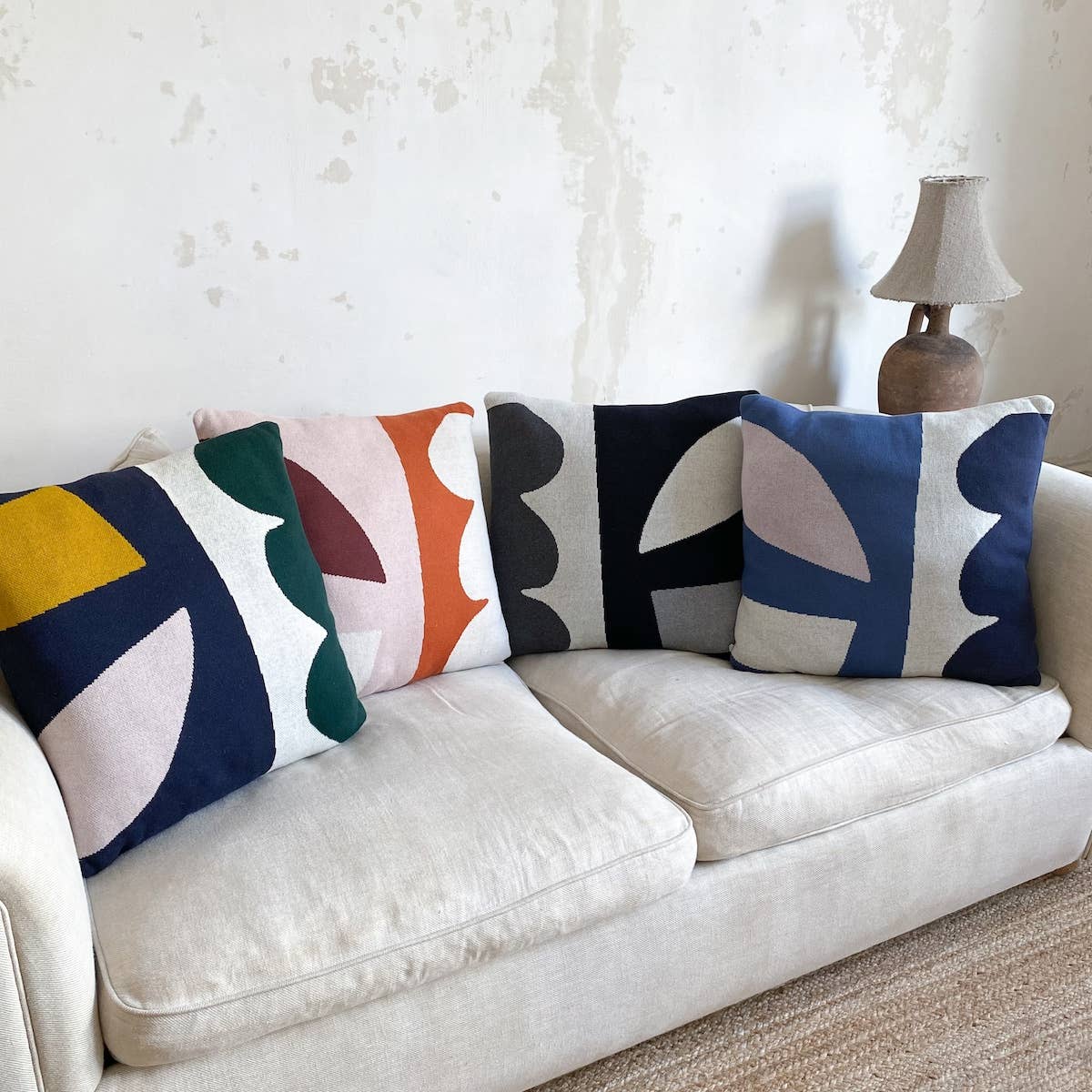 Sophie Home Dekokissen/Kissen aus Baumwollstrick — Orbi Cobalt