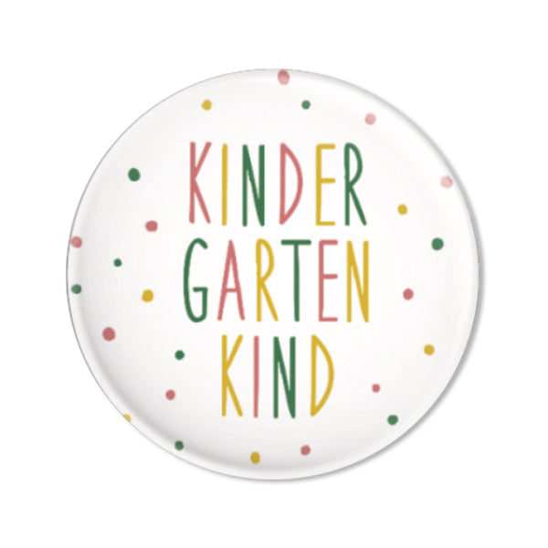 Button 'Kindergartenkind, Konfetti pink-grün-senf' AvaundYves