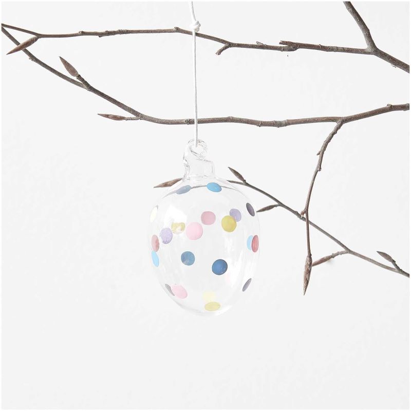 Rico Design Glas Ei 'Punkte' (Ø 6cm)