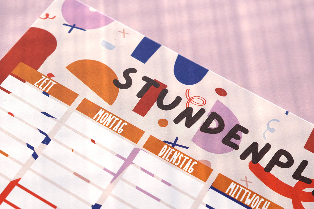 Modern Kids Art - Stundenplan "Kunterbunt"