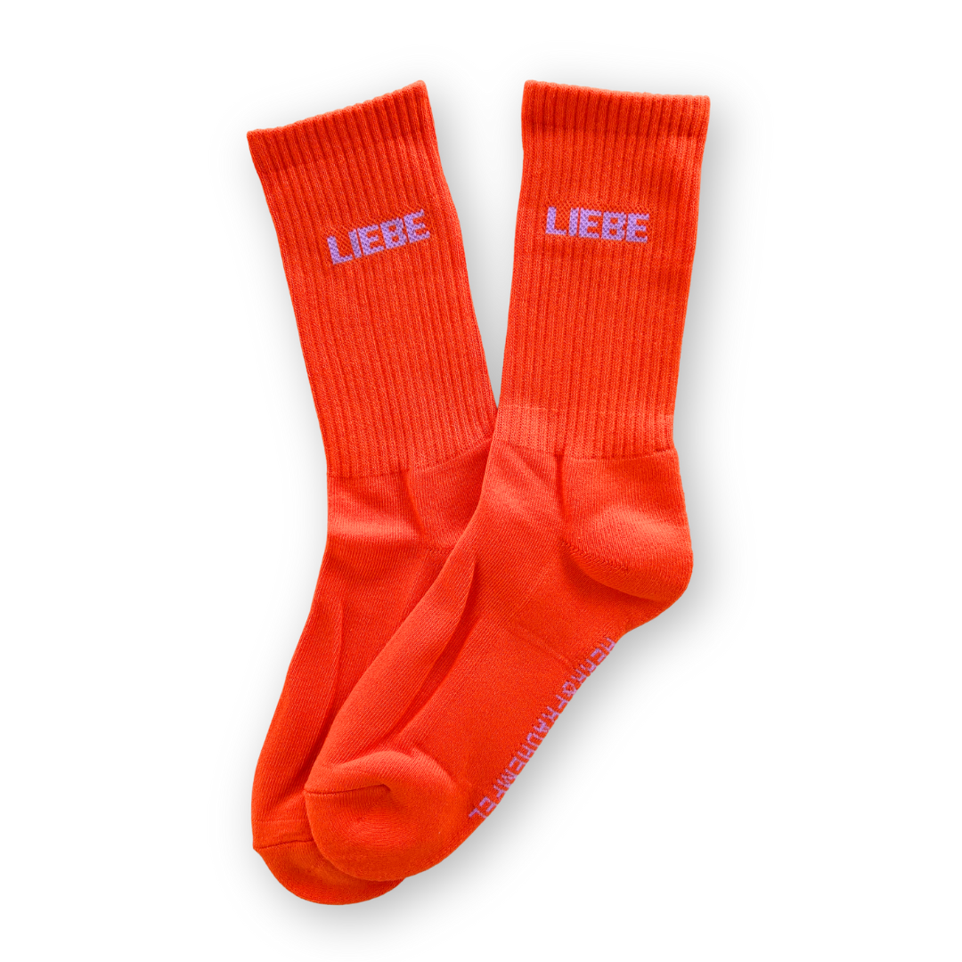 HerrundFrauHempel SOCKEN - LIEBE orange - flieder