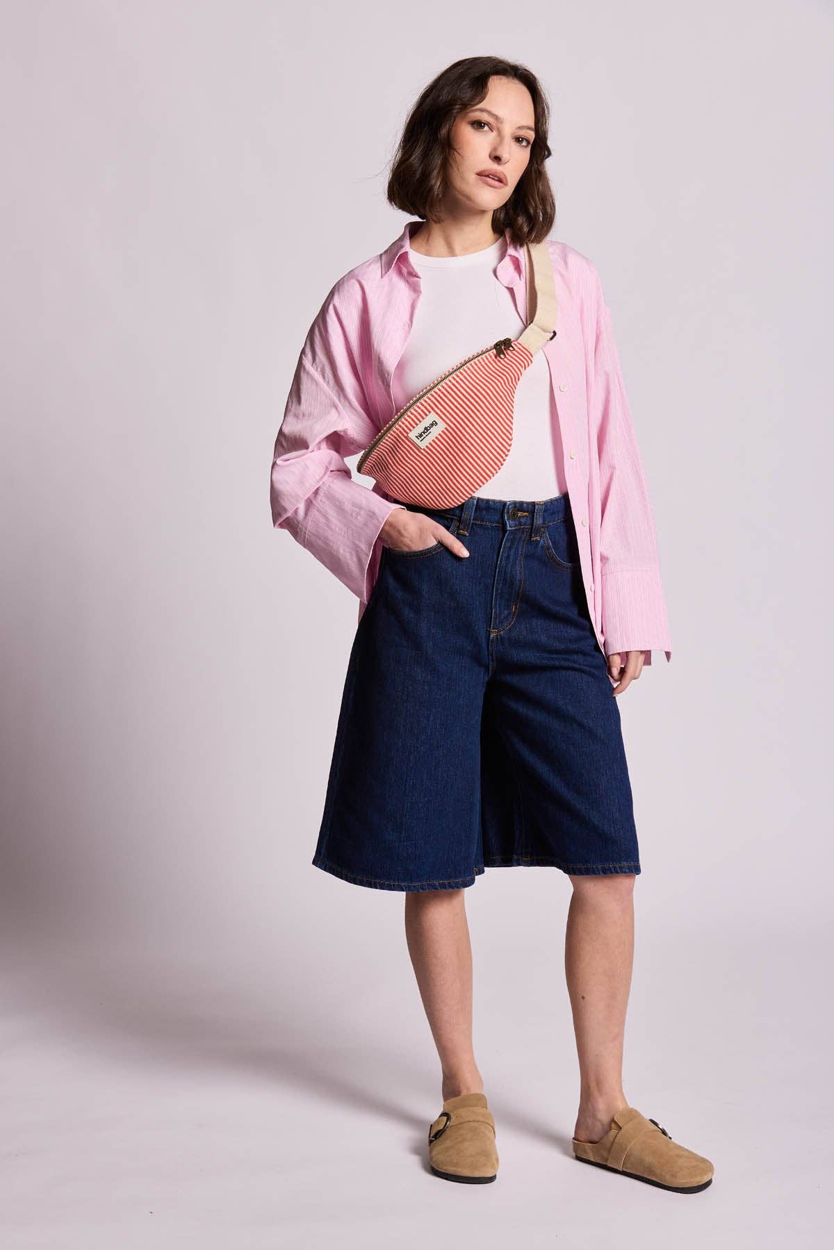 Hindbag Bauchtasche "Olivia" mit roten Streifen