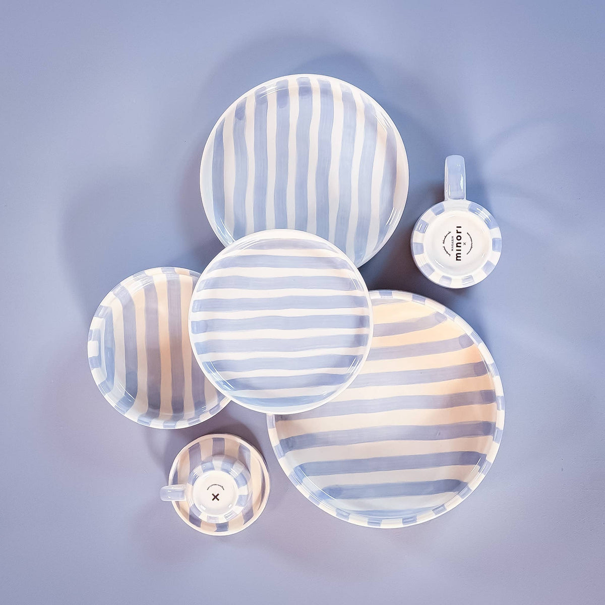 Magazin Minori Schale gross Stripes - morning azzurro