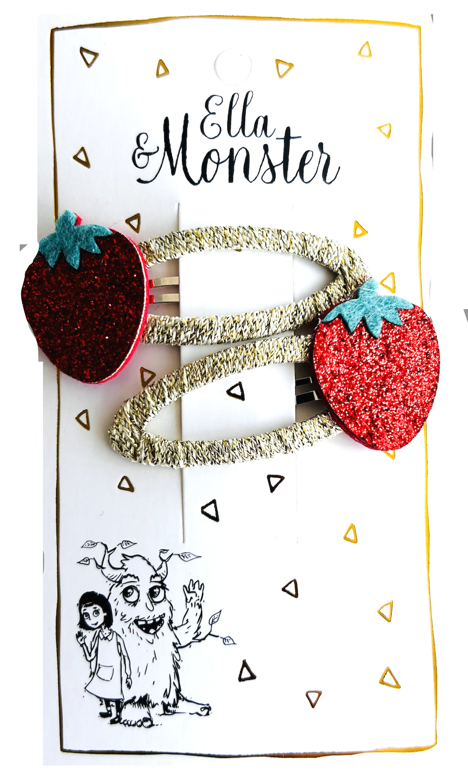Ella & Monster Accessories - Haarclip Glitzer Erdbeee