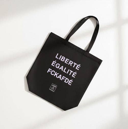 arrel ' FCKAFDÉ ' Premium Tote Bag - Black & Purple