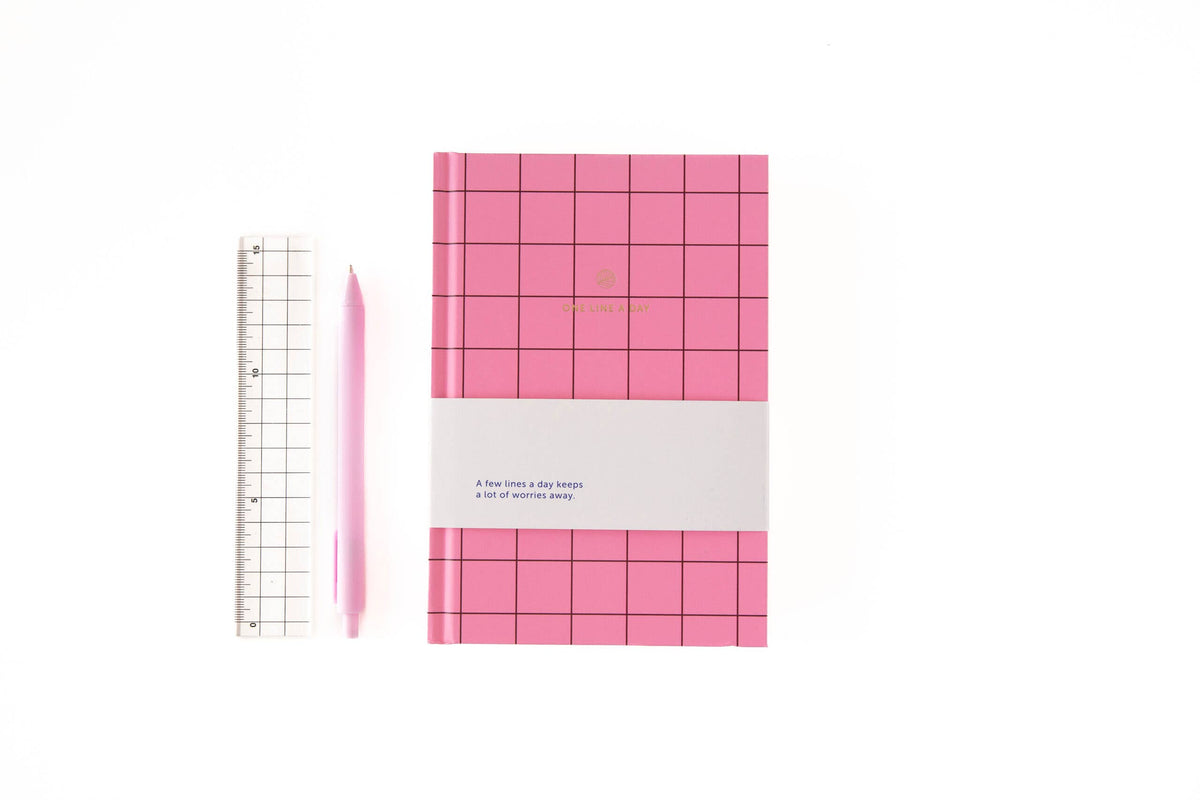 A-Journal One line a day Tagebuch - rosa grid