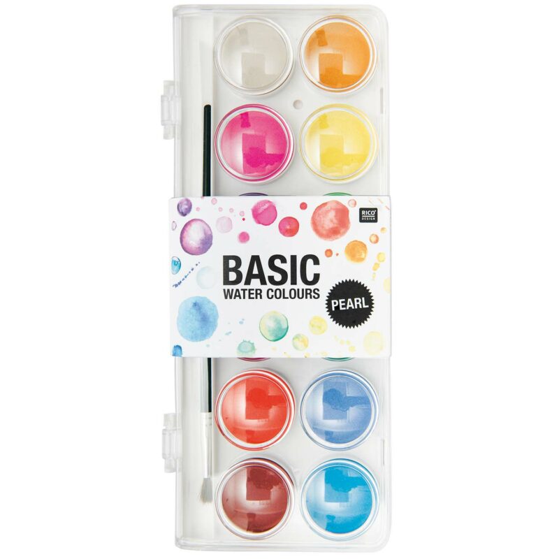 Wasserfarbkasten '12 Farben/Basic Pearl' Rico Design